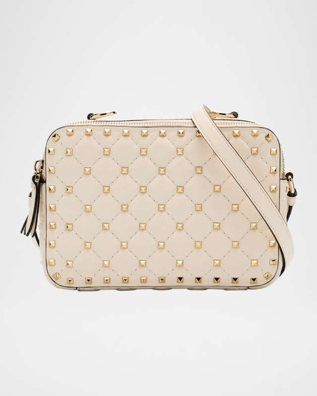 Rockstud Double Zip Leather Crossbody Bag